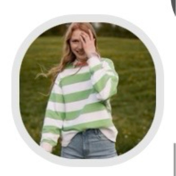 Frank & Oak Sweaters - Green, Pink & White Crewneck